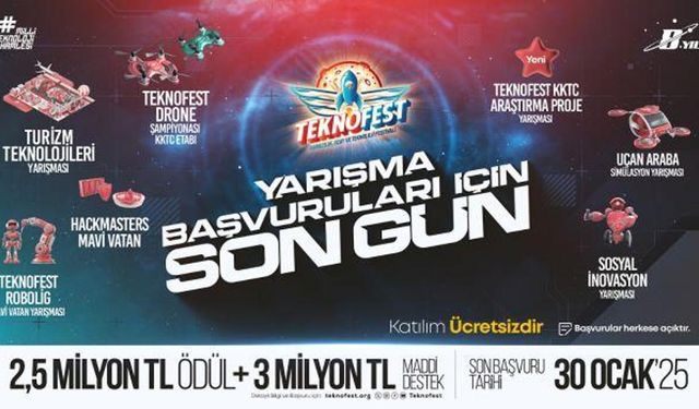 TEKNOFEST KKTC Teknoloji Yarışmaları başvuruları için son gün!