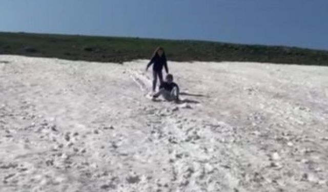 Haziran ayında kar keyfi