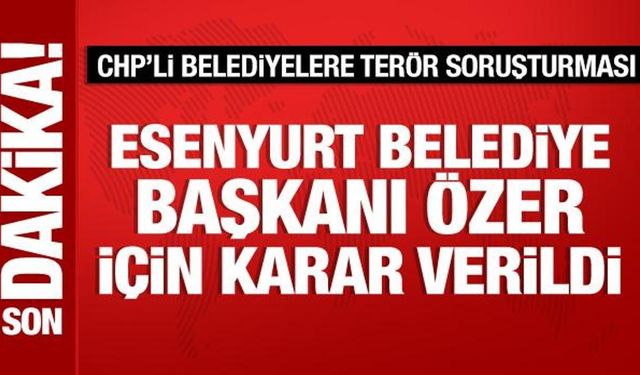 Esenyurt Belediye Başkanı Ahmet Özer hakkında tahliye kararı