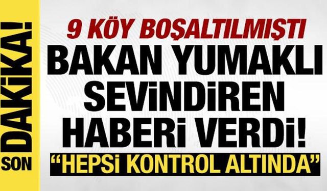Bakan Yumaklı sevindiren haberi verdi: Ülkemizde aktif yangın yok!