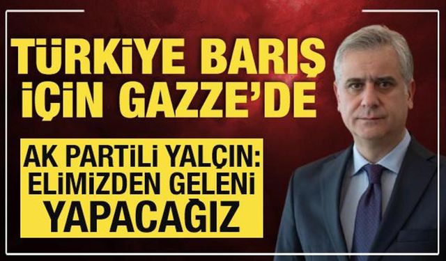 AK Parti Genel Başkan Yardımcısı Yalçın'dan Gazze mesajı