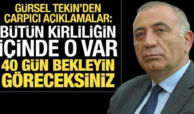 'Bütün kirliliğin içinde o var' diyen Gürsel Tekin: 40 gün bekleyin göreceksiniz