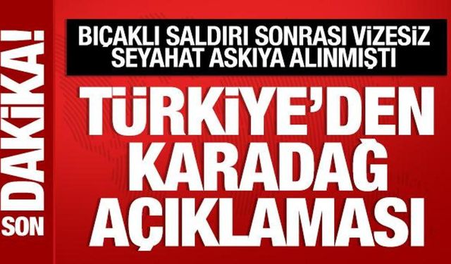 Türkiye'den Karadağ açıklaması