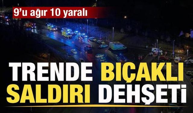 Trende bıçaklı saldırı dehşeti: 9'u ağır 10 yaralı