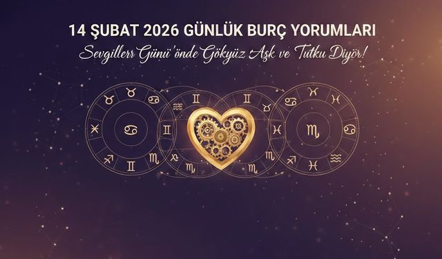 14 Şubat 2026 Günlük Burç Yorumları: Sevgililer Günü’nde Gökyüzü Aşk ve Tutku Diyor!