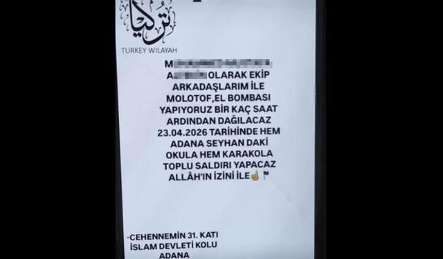 Adana'da Sosyal Medyada 'Saldırı Yapacağız' Paylaşımı Yapan Şahıs Gözaltına Alındı