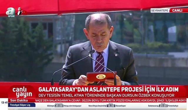 Dursun Özbek'ten Aslantepe Projesi İçin Teşekkür Mesajı