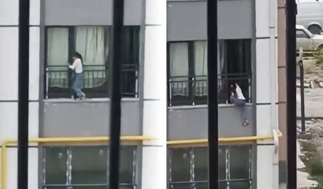 Hatay'da Pencereden Çıkan Çocuğun Tehlikeli Anları Kamerada