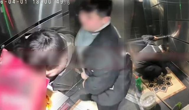 Pizza siparişinde kurye skandalı! Asansördeki görüntüler mide bulandırdı