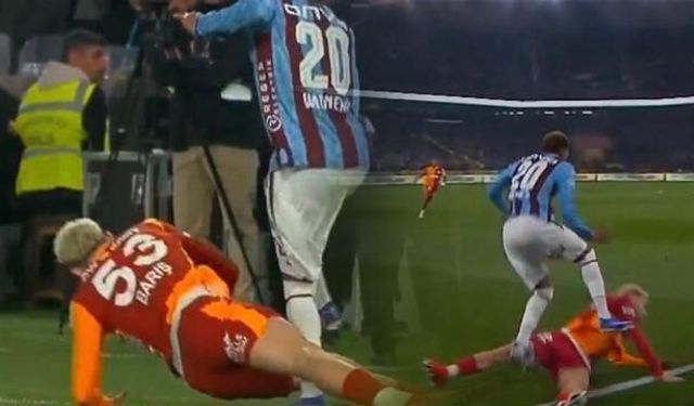 Trabzonspor-Galatasaray maçında Barış Alper Yılmaz'ın faul pozisyonu VAR incelemesine takıldı