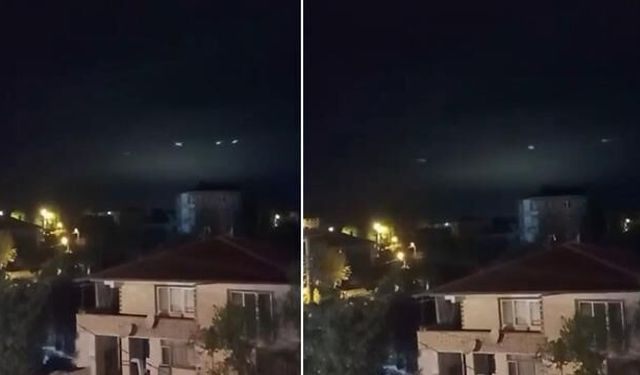 Sakarya Kocaali'de Gece Gökyüzünde Sıralı Işıklar Görüldü