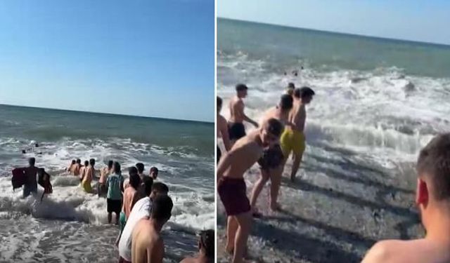 Ereğli'de İnsan Zinciriyle Denizde Boğulma Tehlikesi Atlatıldı