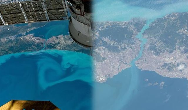 İstanbul Boğazı ve Marmara Denizi'nin Turkuaz Rengi Uzaydan Görüntülendi