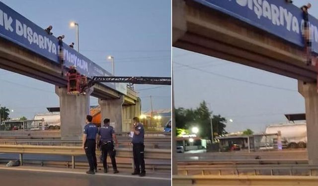 Kocaeli Gebze'de Üst Geçitte Asılı Erkek Cesedi Bulundu