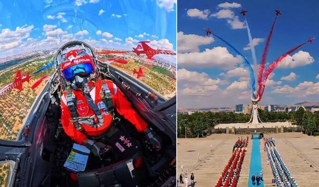 MSB'den Türk Yıldızları'nın Selamlama Uçuşuna Ait Kokpit Görüntüleri