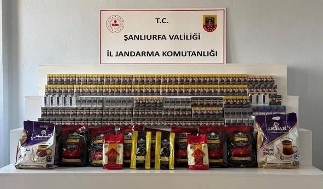 Şanlıurfa Viranşehir'de Gümrük Kaçağı Sigara ve Çay Operasyonu