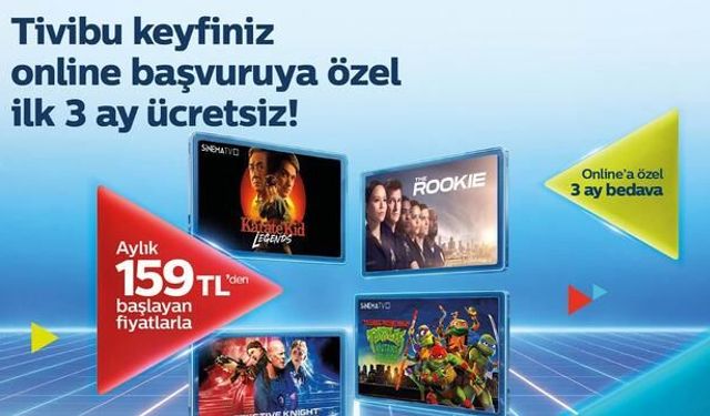 Tivibu'dan Online Başvuruya Özel İlk 3 Ay Ücretsiz Eğlence Paketi