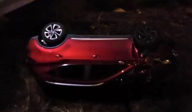 Bursa'da Takla Atan Otomobilden Burnu Bile Kanamadan Kurtuldu