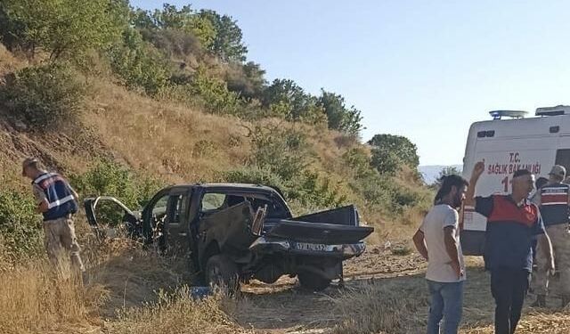 Palu'da kamyonetin şarampole yuvarlanması sonucu 2 kişi yaralandı