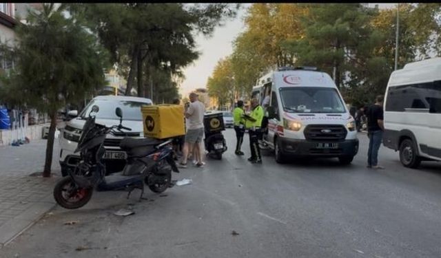 Pamukkale'de yasaklı kavşakta dönüş yapan otomobile motosiklet çarptı: 1 yaralı