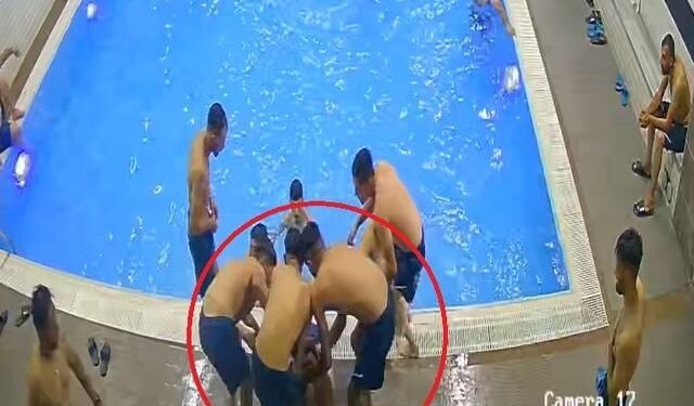 Eğlence sırasında boğulma riski yaşadı, o anlar kayda geçti