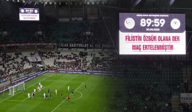 Konyaspor-Filistin dostluk maçında 89.59'da karşılaşma durduruldu