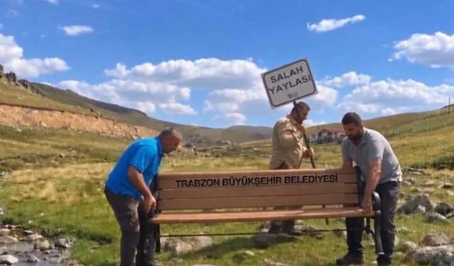 Mohamed Salah'ın oturduğu taşın yanındaki tabela ve bank kayboldu