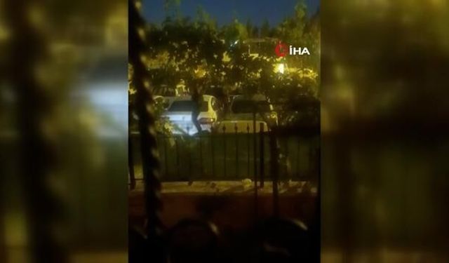 Otoparkta Araçların Üzerinde Zıplayan Kişi Kameraya Yansıdı