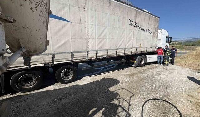 Tosya'da Tır Yangınına Beton Mikseri Sürücüsünden Anında Müdahale