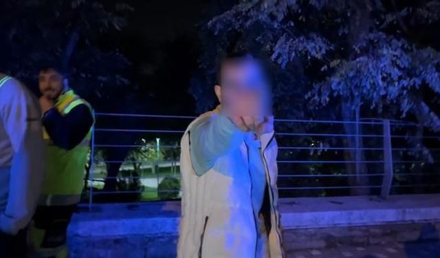 Alkol kontrolünde yakalanan kişi gazeteciye tepki gösterdi