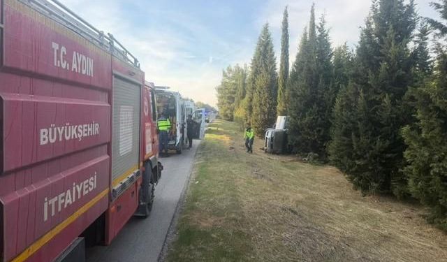 Aydın Germencik'te otomobil devrildi, 2 kişi yaralandı