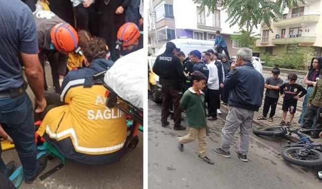 Bingöl'de ticari taksinin bisiklete çarpması sonucu 2 kişi yaralandı