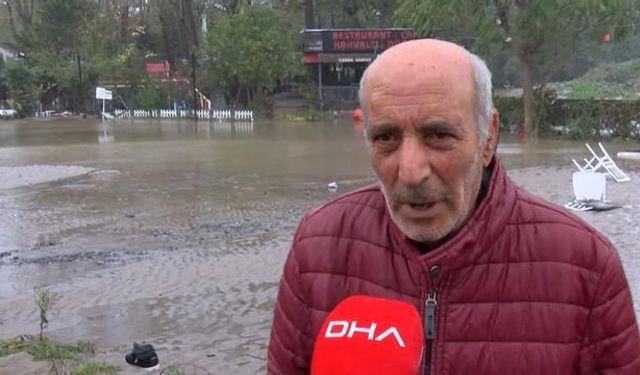 Kemerburgaz'da sağanak sonrası minibüsüyle sürüklenen vatandaş 20 dakika su altında kaldı