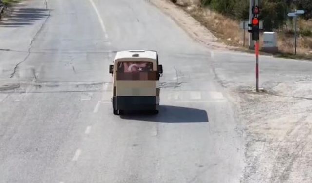 Kırıkkale'de kırmızı ışık ihlali yapan sürücü dronla takip edilerek yakalandı
