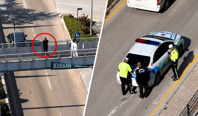Kırıkkale'de trafik denetiminden kaçan sürücü dronla tespit edildi