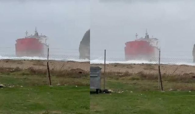 Rusya'da vurulan gemi Çatalca açıklarında karaya oturdu
