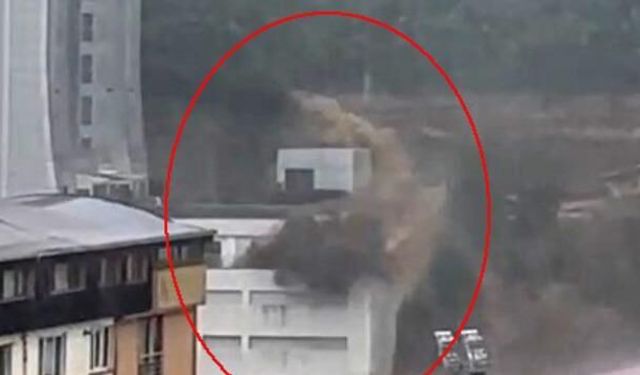 Sarıyer'de sel sularının anbean yükselişi görüntülendi