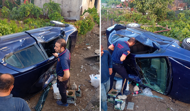 Siirt'te kontrolden çıkan otomobil evin bahçesine düştü, 4 kişi yaralandı