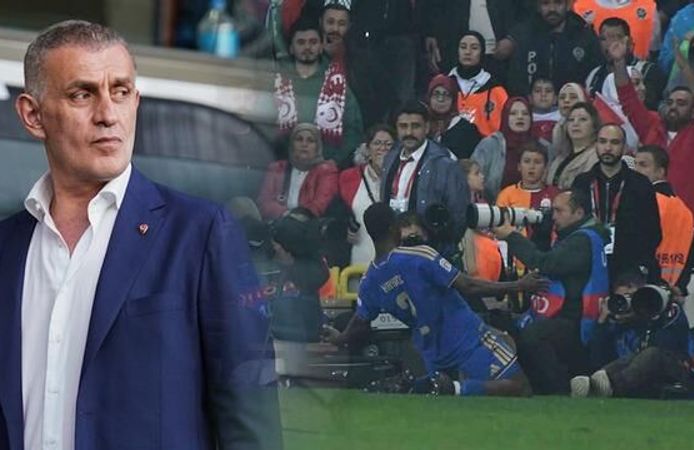 TFF Başkanı İbrahim Hacıosmanoğlu, İtalya maçındaki tezahüratlar sonrası stadyumu terk etti