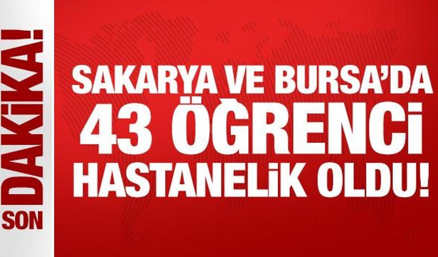 Sakarya ve Bursa'da 43 öğrenci hastanelik oldu!