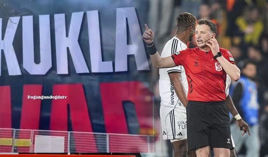 Beşiktaş'tan Tüpraş Stadyumu Önünde 'Kukla VAR' Pankartı