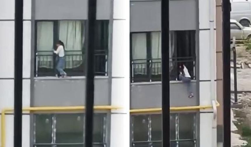 Hatay'da Pencereden Çıkan Çocuğun Tehlikeli Anları Kamerada