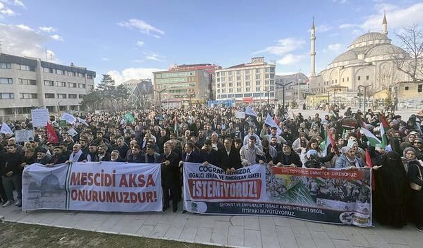 Van'da Gazze İçin Destek Yürüyüşü Düzenlendi