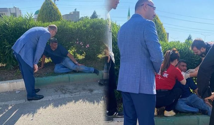 Osmaniye Valisi Serdengeçti, Motosiklet Kazasında Yaralıya İlk Müdahaleyi Yaptı