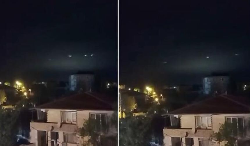 Sakarya Kocaali'de Gece Gökyüzünde Sıralı Işıklar Görüldü
