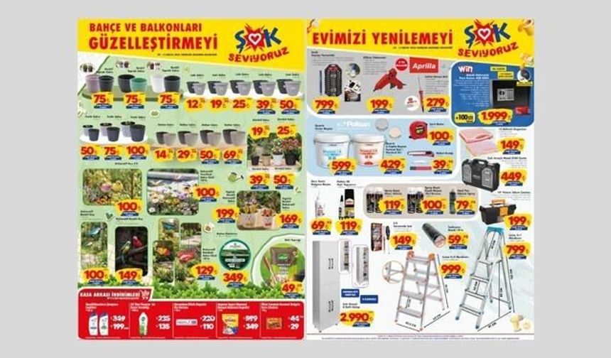 ŞOK Marketten Ev ve Bahçe Yenileme Ürünlerinde Yeni Kampanya