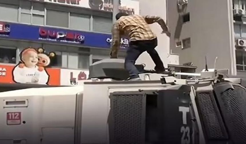 TOMA'nın üstüne çıktığı görüntü gündem olmuştu! Tutuklandı; dikkat çeken detay ortaya çıktı