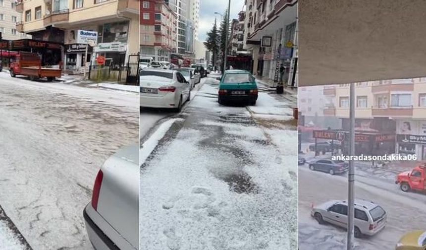 Ankara'da Süper Hücre Etkisiyle Yoğun Dolu Yağışı