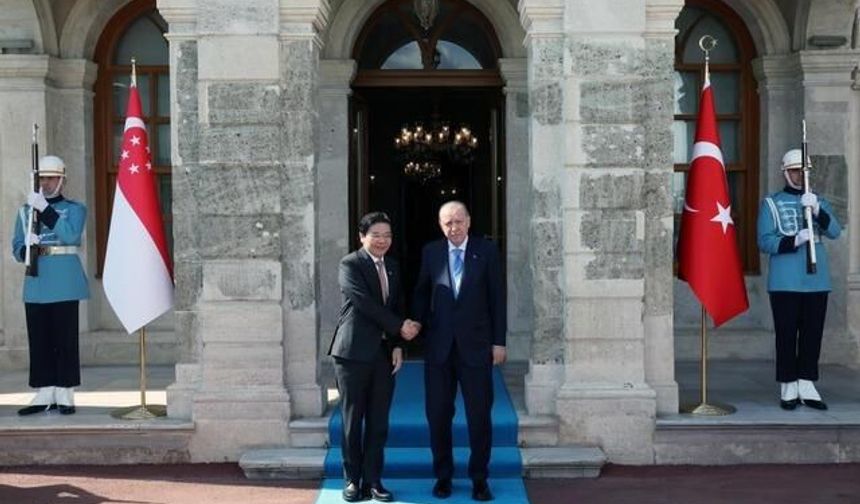 Cumhurbaşkanı Erdoğan, Singapur Başbakanı Lawrence Wong'u Dolmabahçe Ofisi'nde Ağırladı