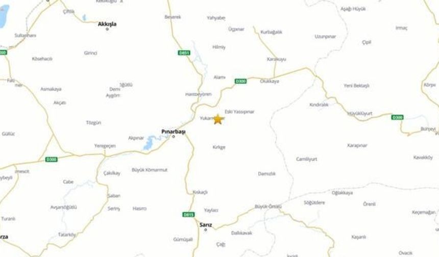 Kayseri Pınarbaşı'nda 62 Deprem Kayıt Altına Alındı